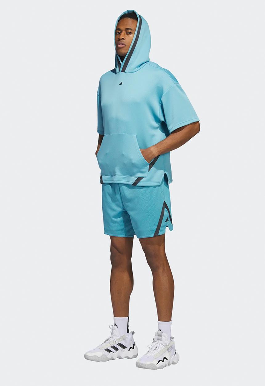 adidas Performance - Slct short sleeve hoody - preloved blue/carbon