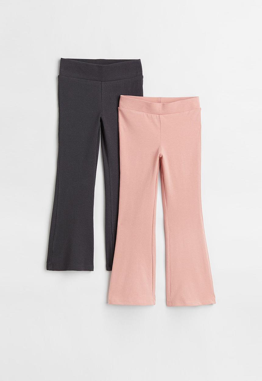 H&M - 2 Pack cotton jersey leggings - light pink & dark grey