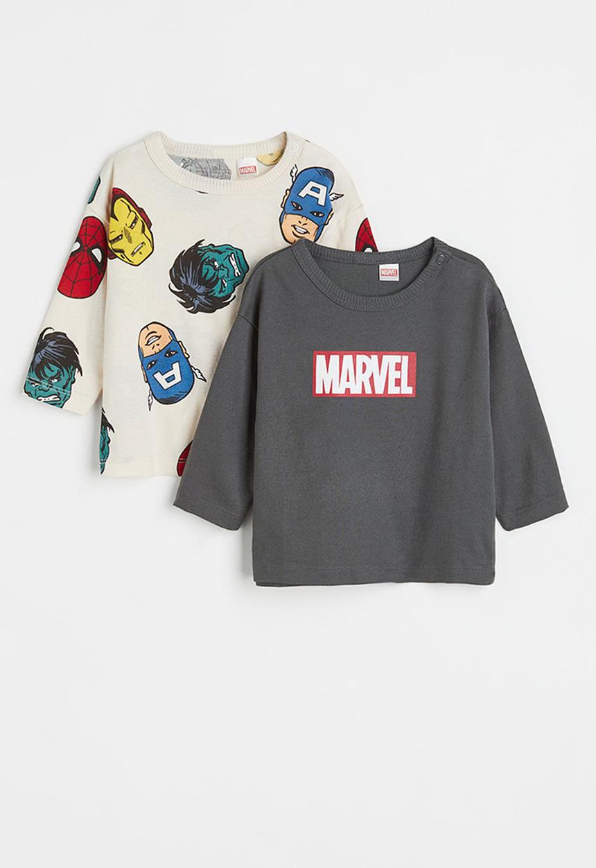 H&M - 2 Pack printed jersey tops - cream/marvel comics