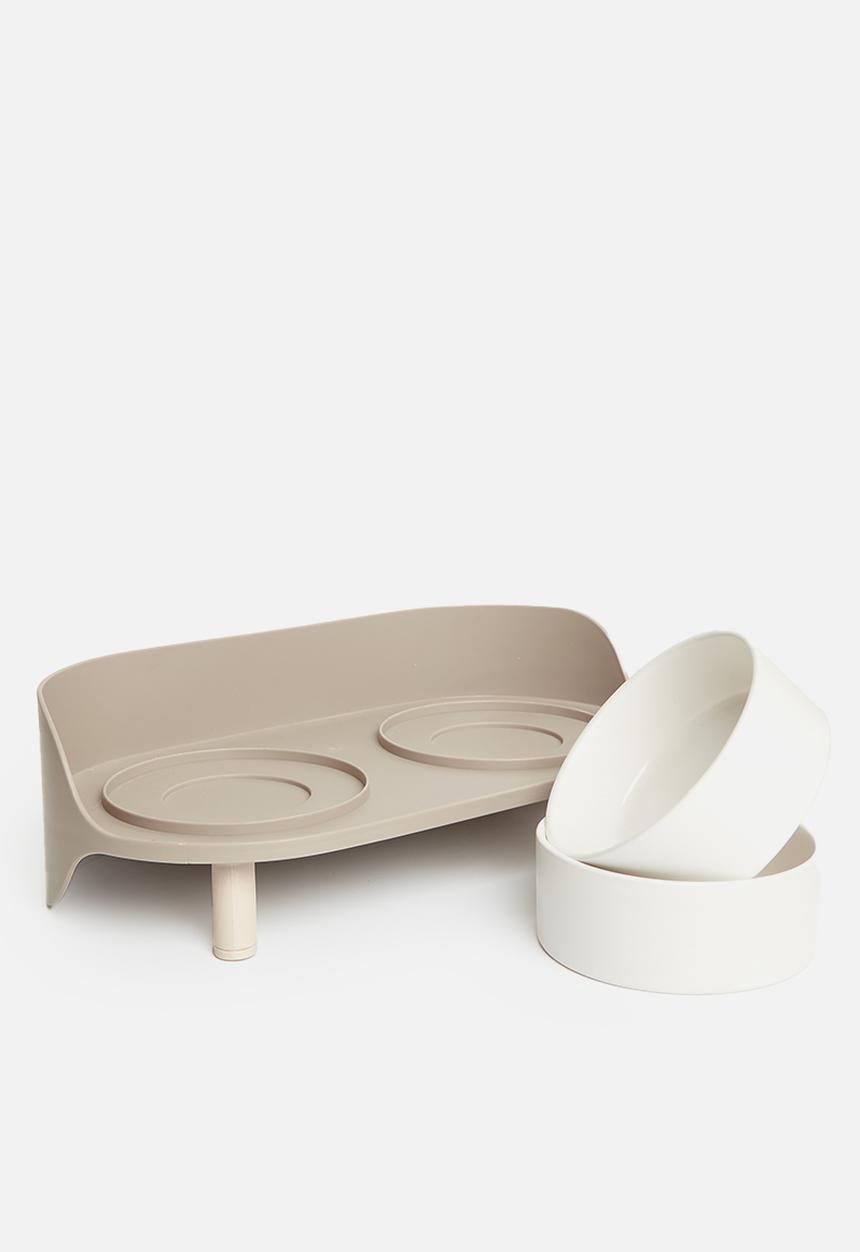 Pet Collection - Pet bowl feeding set - natural
