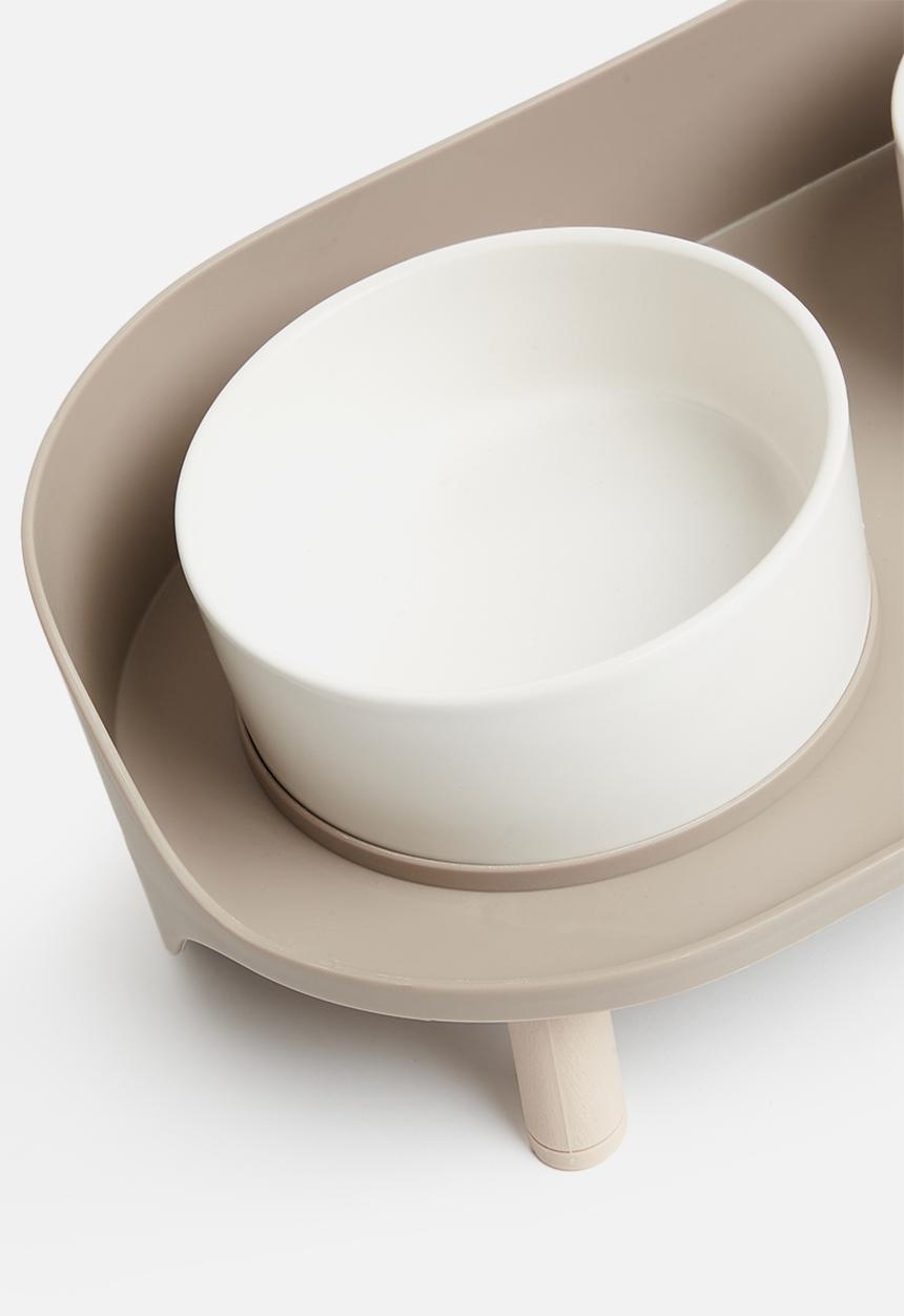 Pet Collection - Pet bowl feeding set - natural