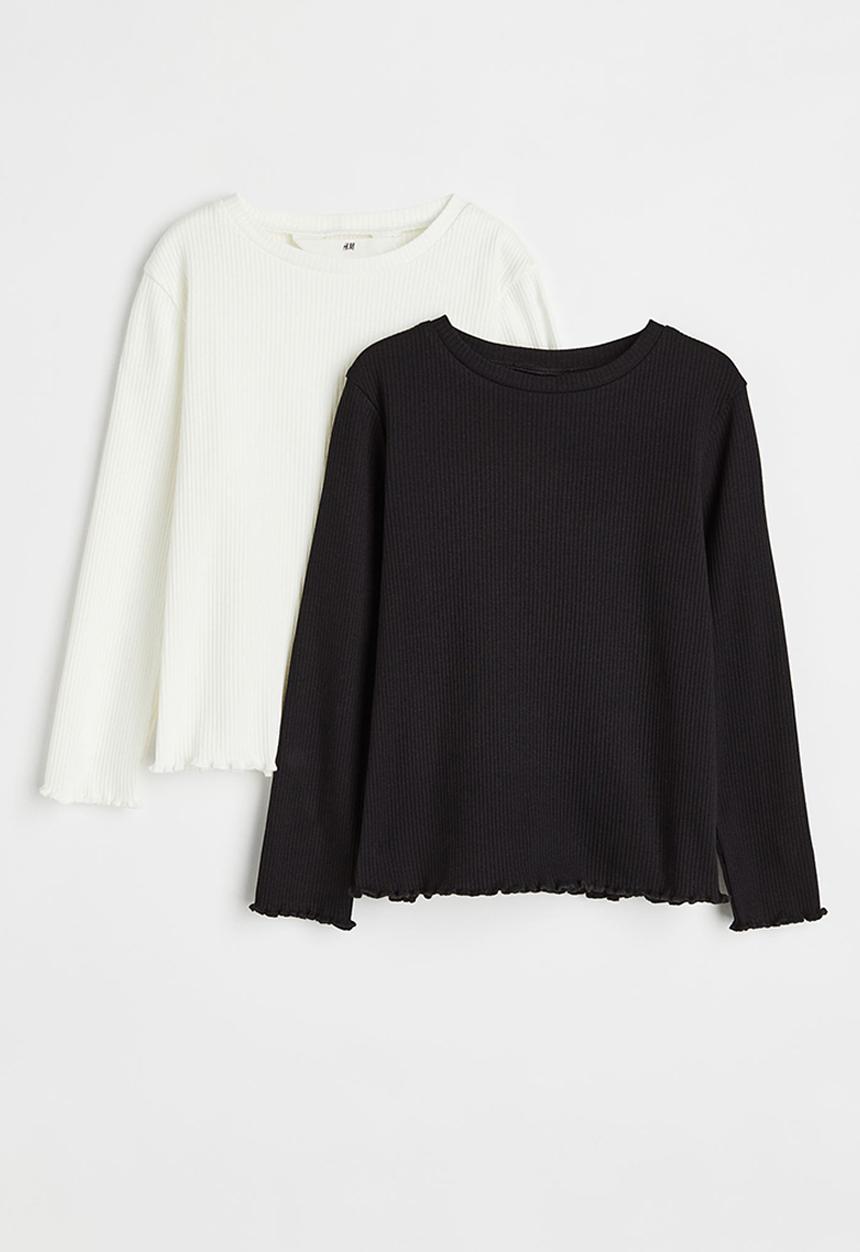 H&M - 2 Pack ribbed tops - black & white