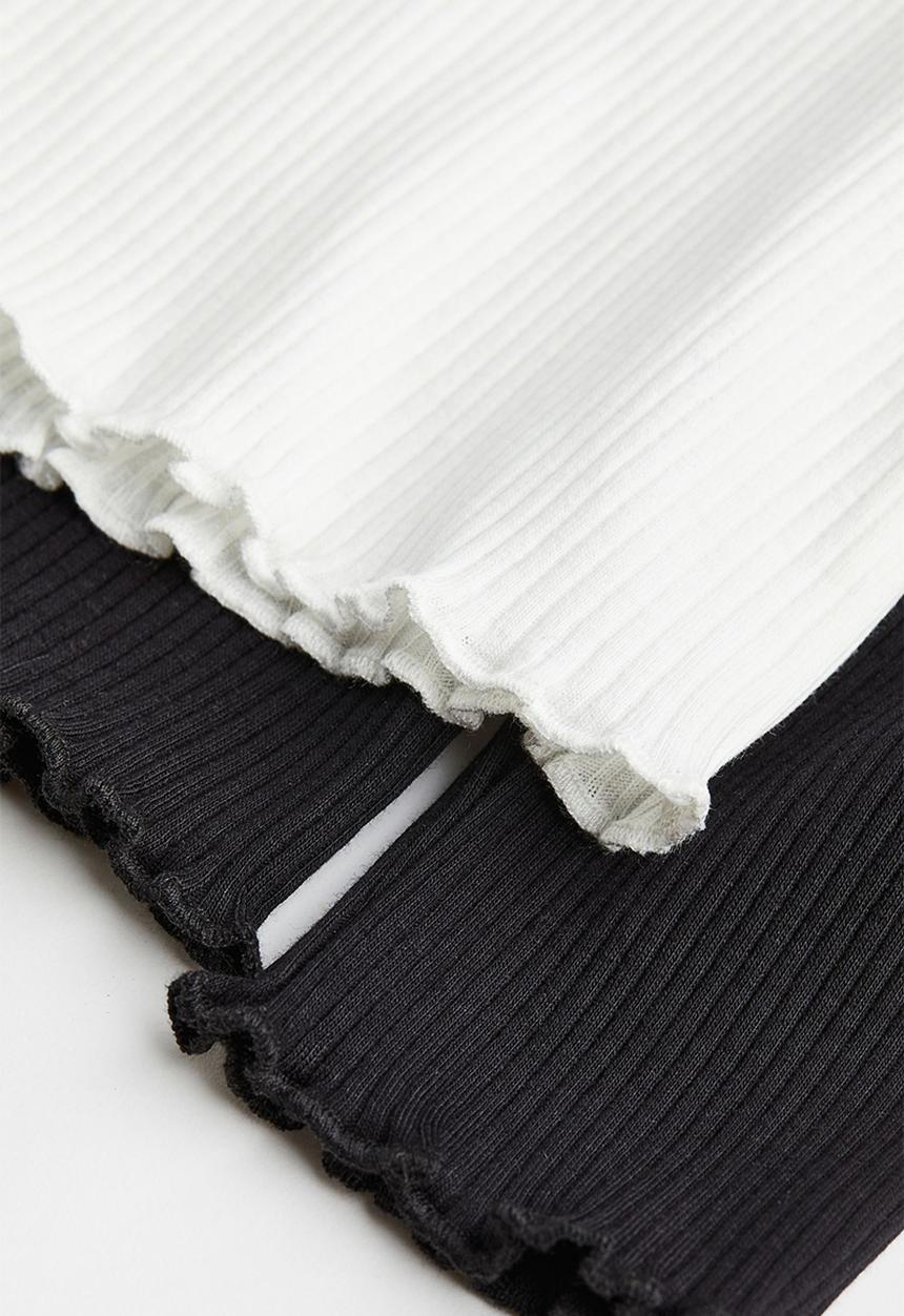 H&M - 2 Pack ribbed tops - black & white