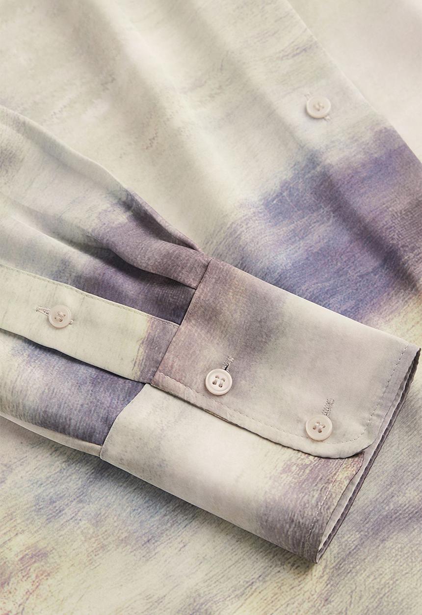 H&M - Shirt with a sheen - natural white/patterned