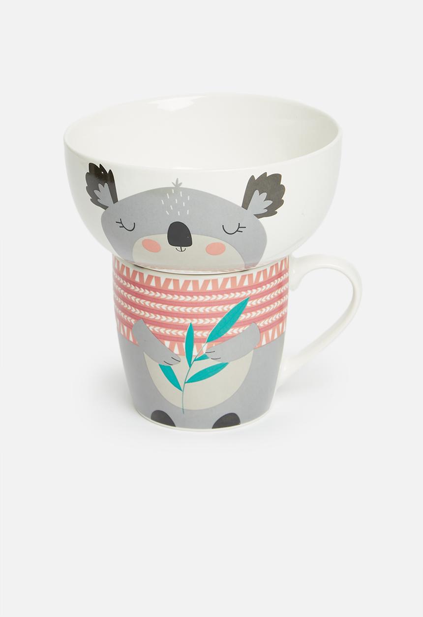 H&S - Koala cup and bowl set - grey