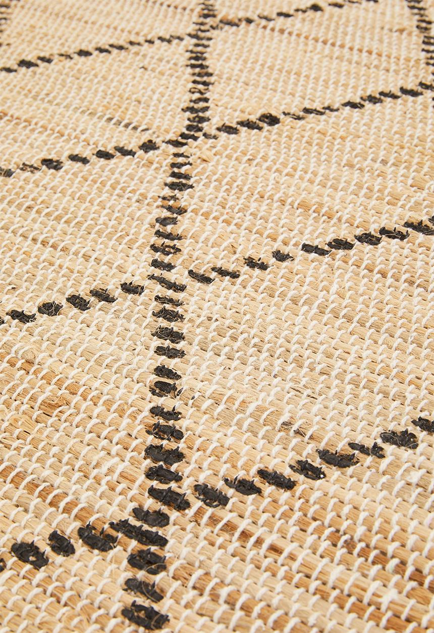H&S - Diamond jute & cotton runner - black