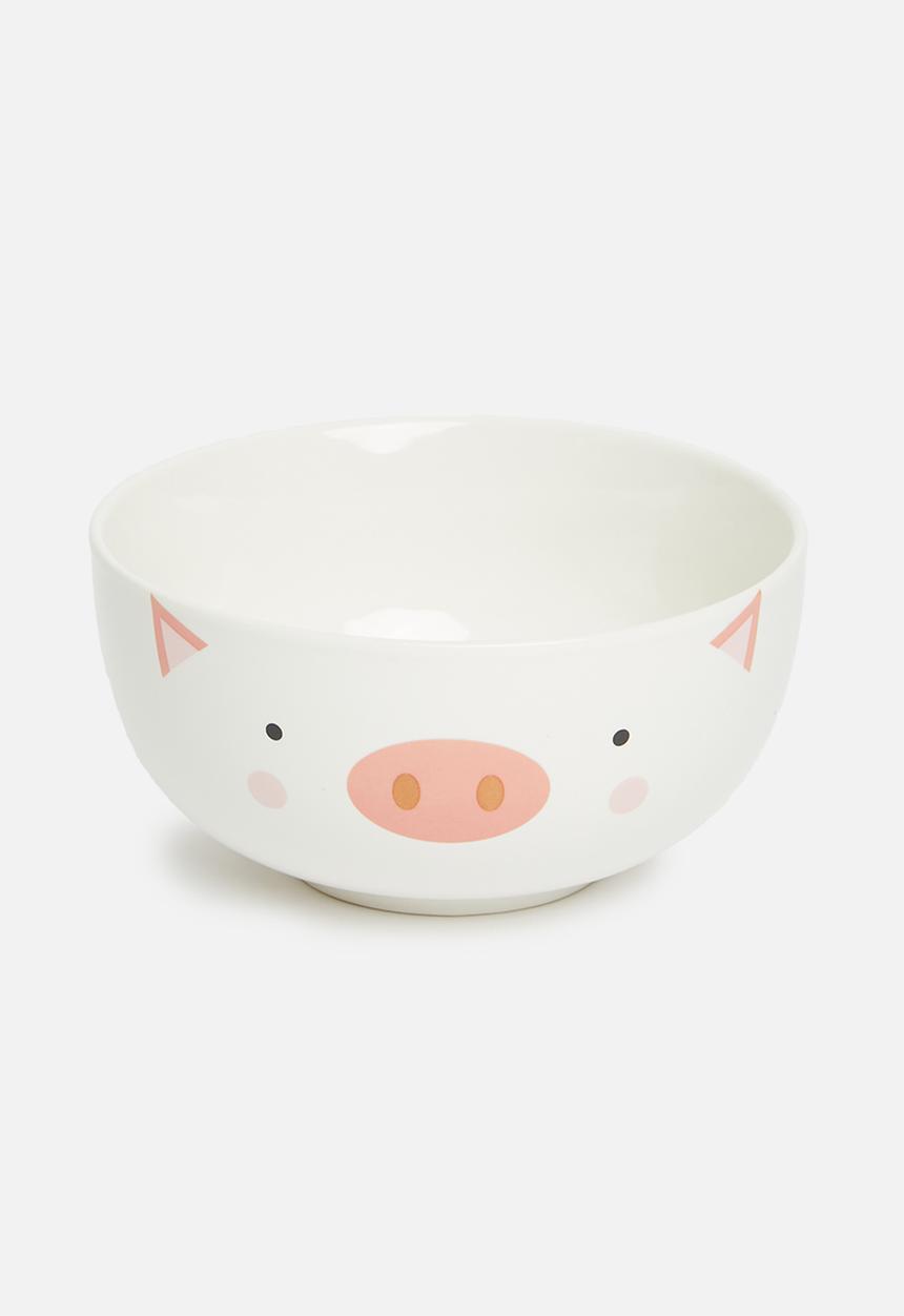 H&S - Piggy cup and bowl set - pink