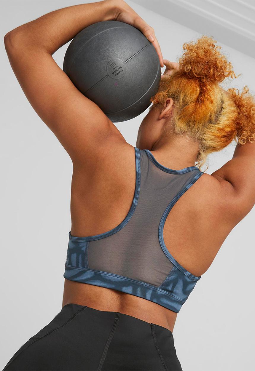 PUMA - Mid impact 4keeps graphic bra pm - dark night