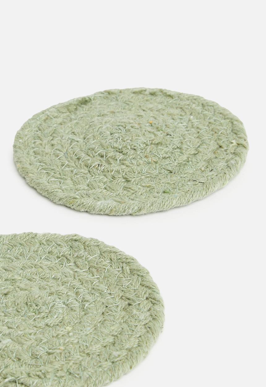 Excellent Houseware - Coaster set of 4 - green