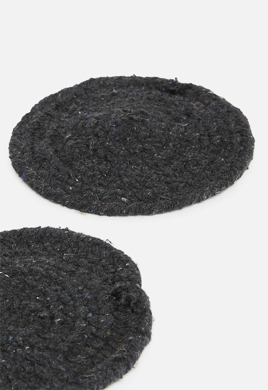 Excellent Houseware - Coaster set of 4 - charcoal