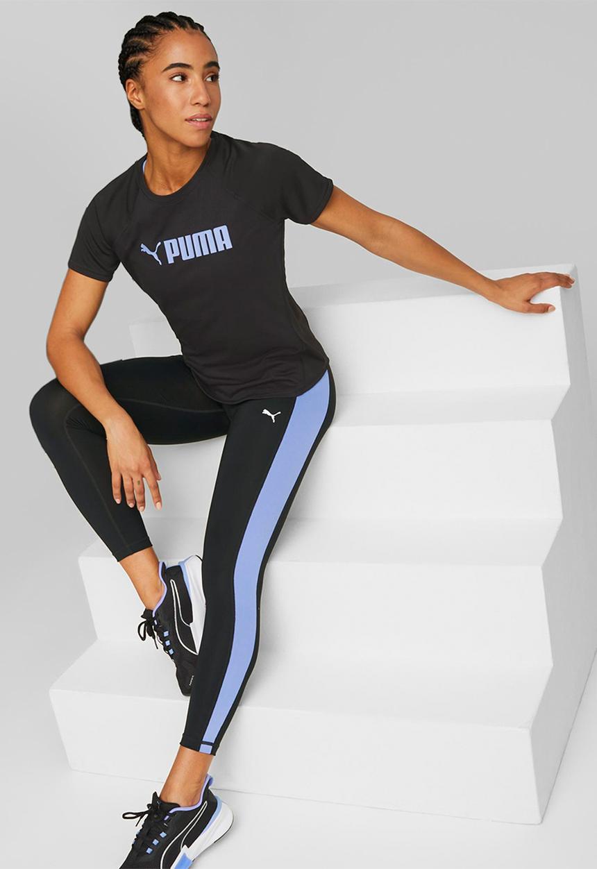 PUMA - Puma fit logo tee - puma black/elektro purple