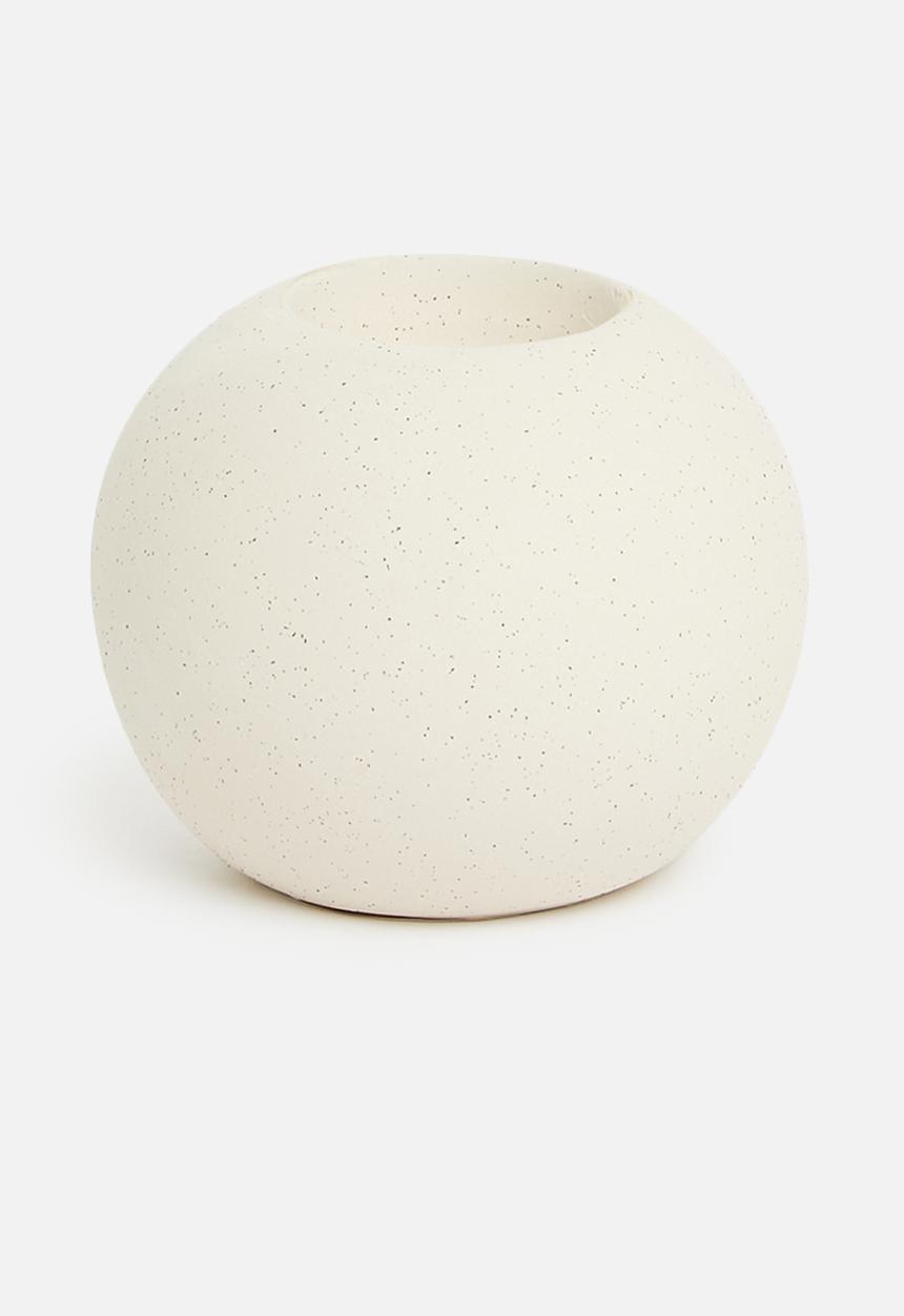 H&S - Porcelain ball tealight holder - off white