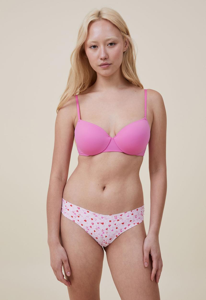 Cotton On - The invisible G-string brief - scattered hearts pink