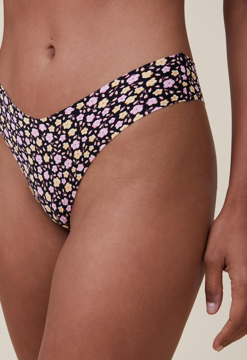 Cotton On - The invisible G-tring brief - tiny ditsy floral pink black