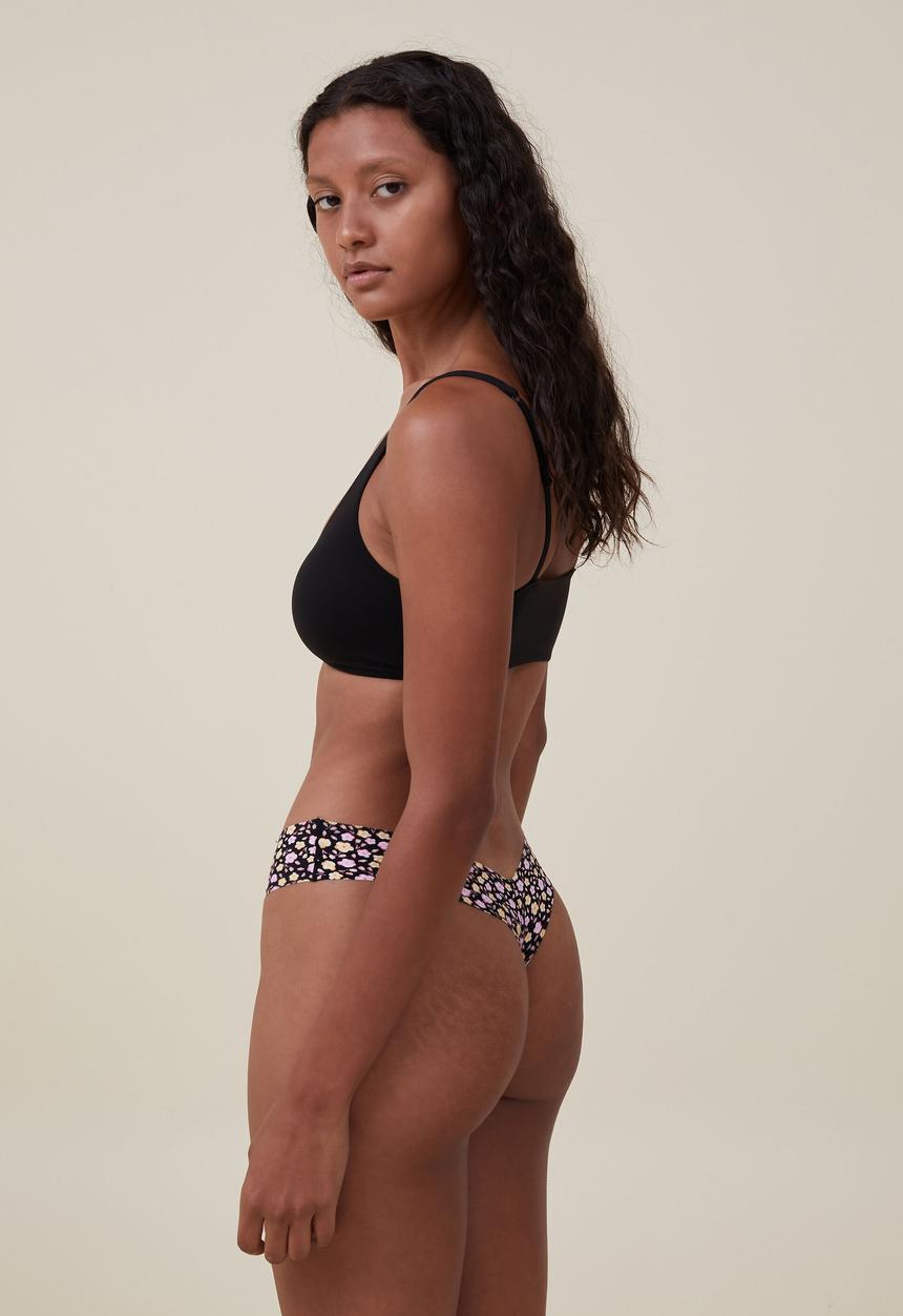 Cotton On - The invisible G-tring brief - tiny ditsy floral pink black