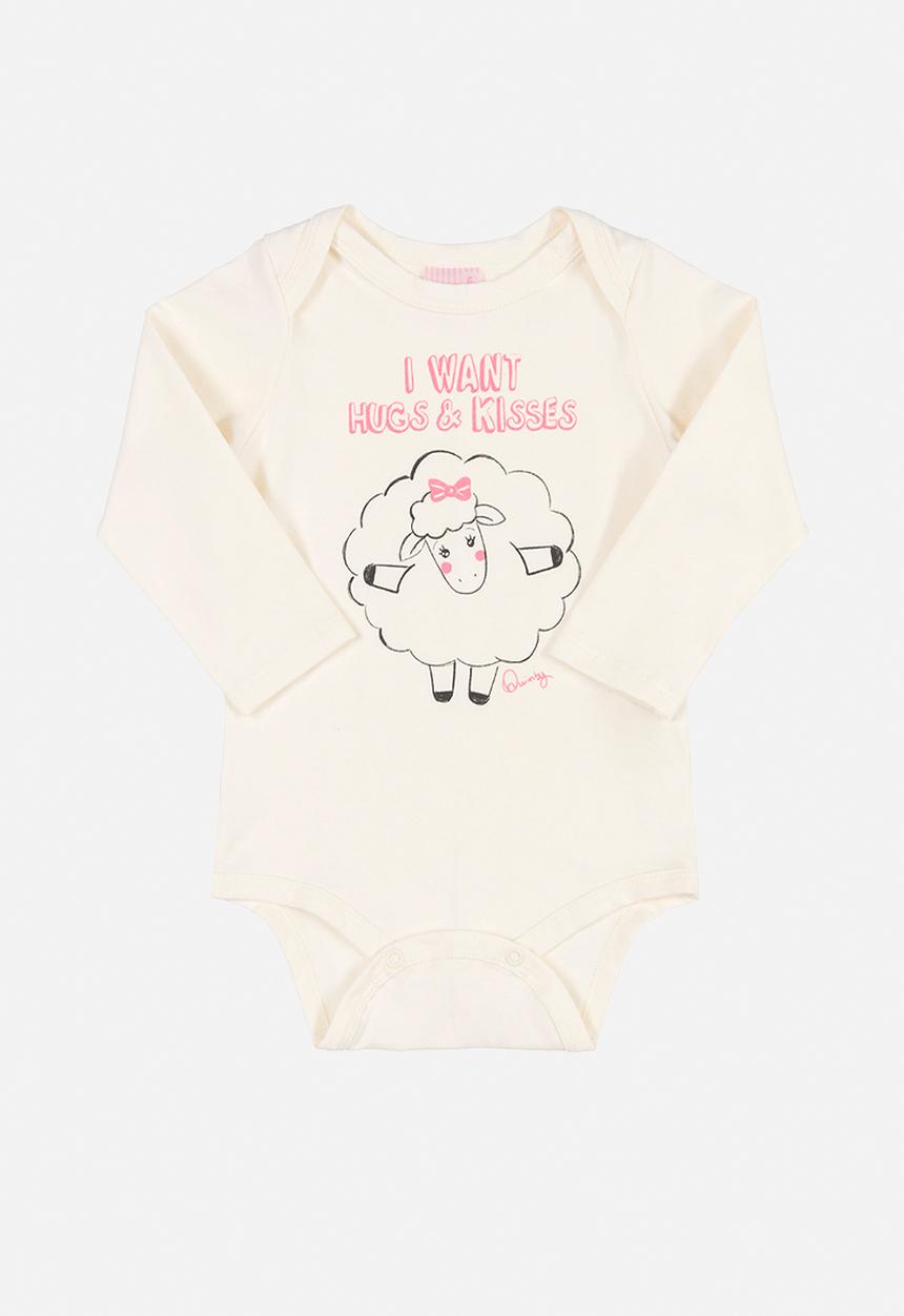 Quimby - Sheep 3 pieces outfit - off white & pink
