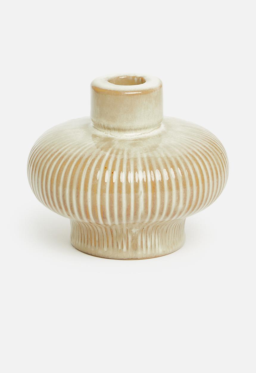 H&S - Plump candle holder - cream