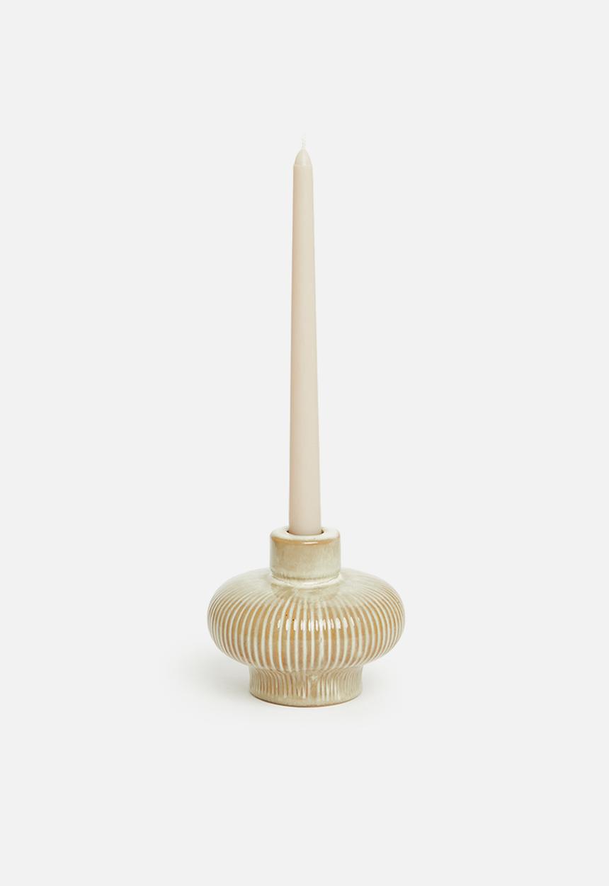 H&S - Plump candle holder - cream