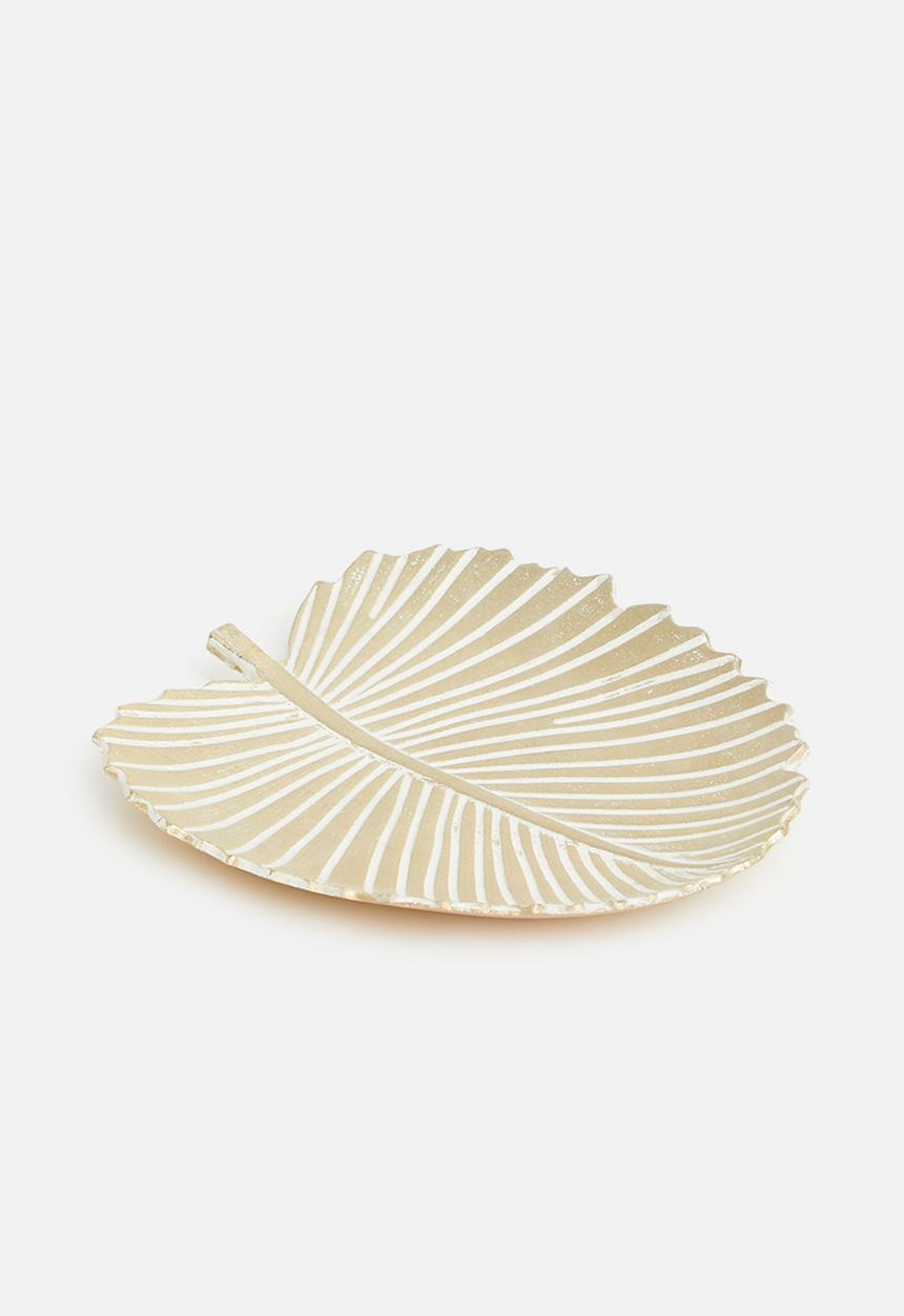 H&S - Palm plate - gold & white