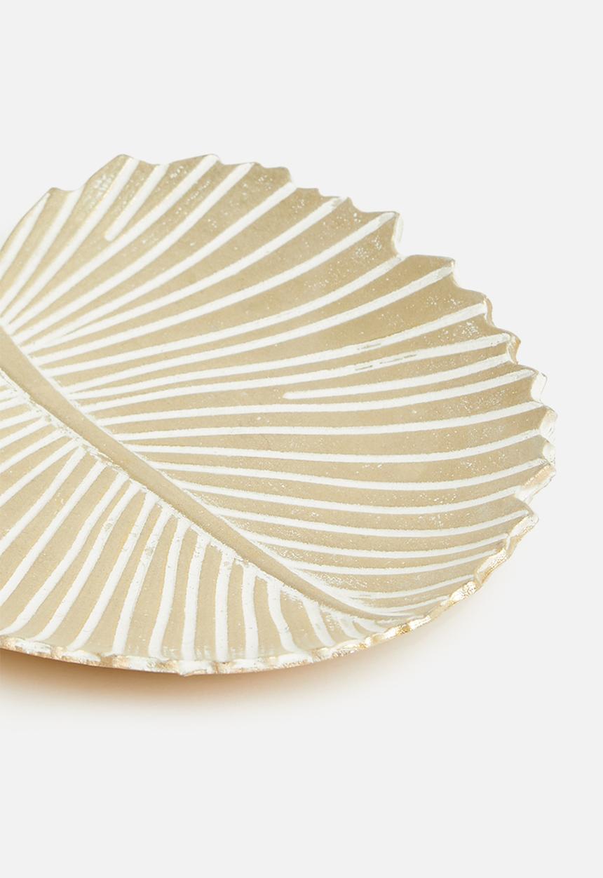 H&S - Palm plate - gold & white