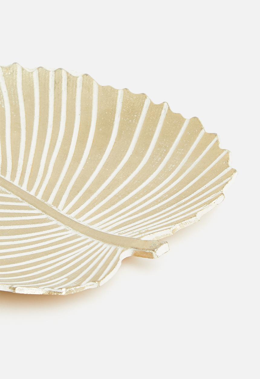 H&S - Palm plate - gold & white