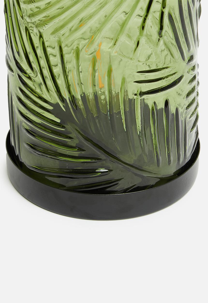 H&S - Leafy led lantern -Dark green