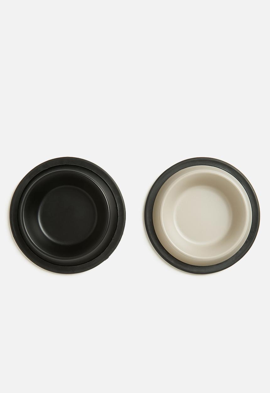 Pet Collection - Dog bowl set - black & grey