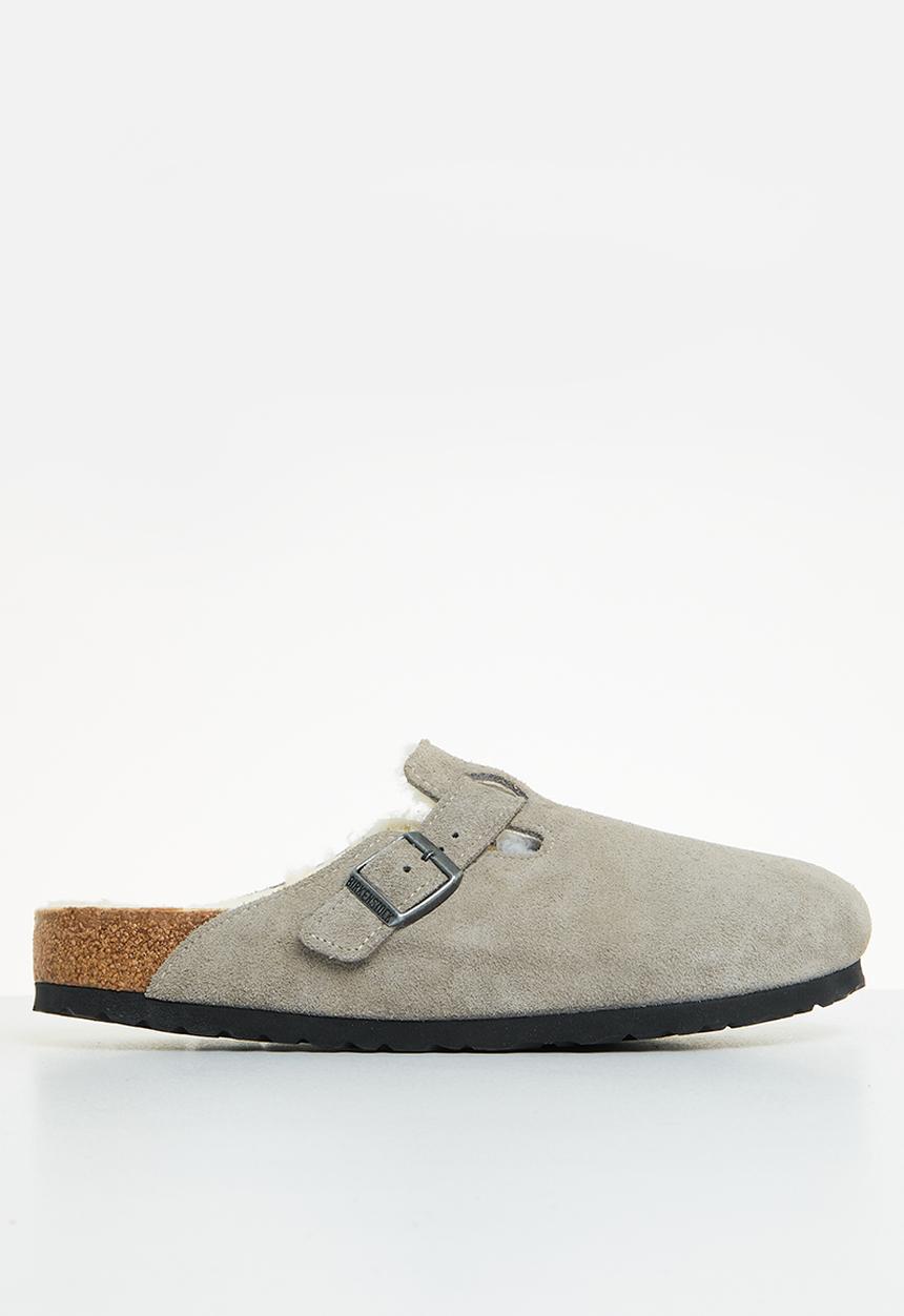 Birkenstock - Boston fur suede shearling regular - stone coin