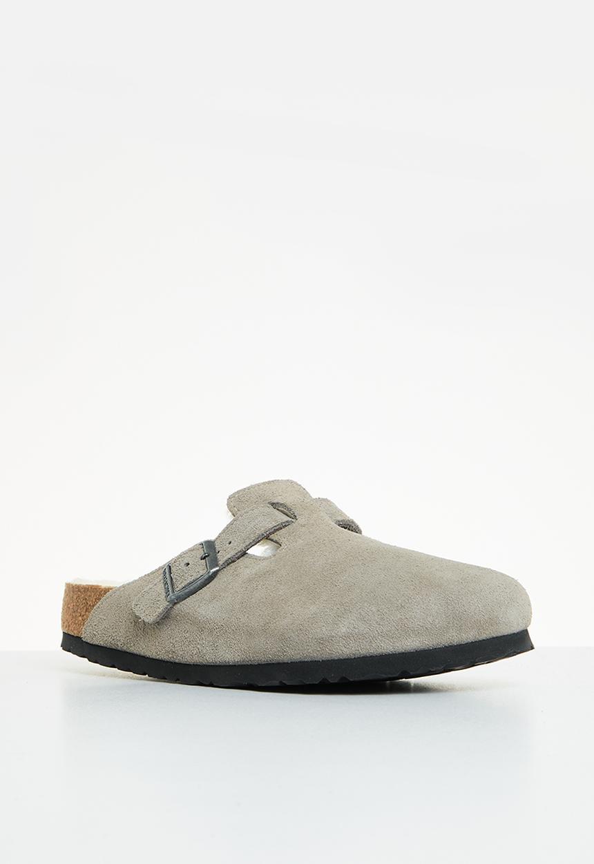 Birkenstock - Boston fur suede shearling regular - stone coin