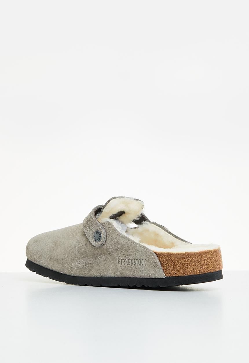 Birkenstock - Boston fur suede shearling regular - stone coin