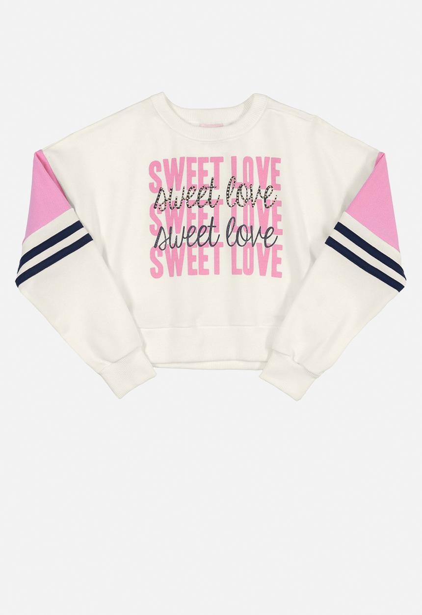 Quimby - Sweet love sweat set - off white & pink