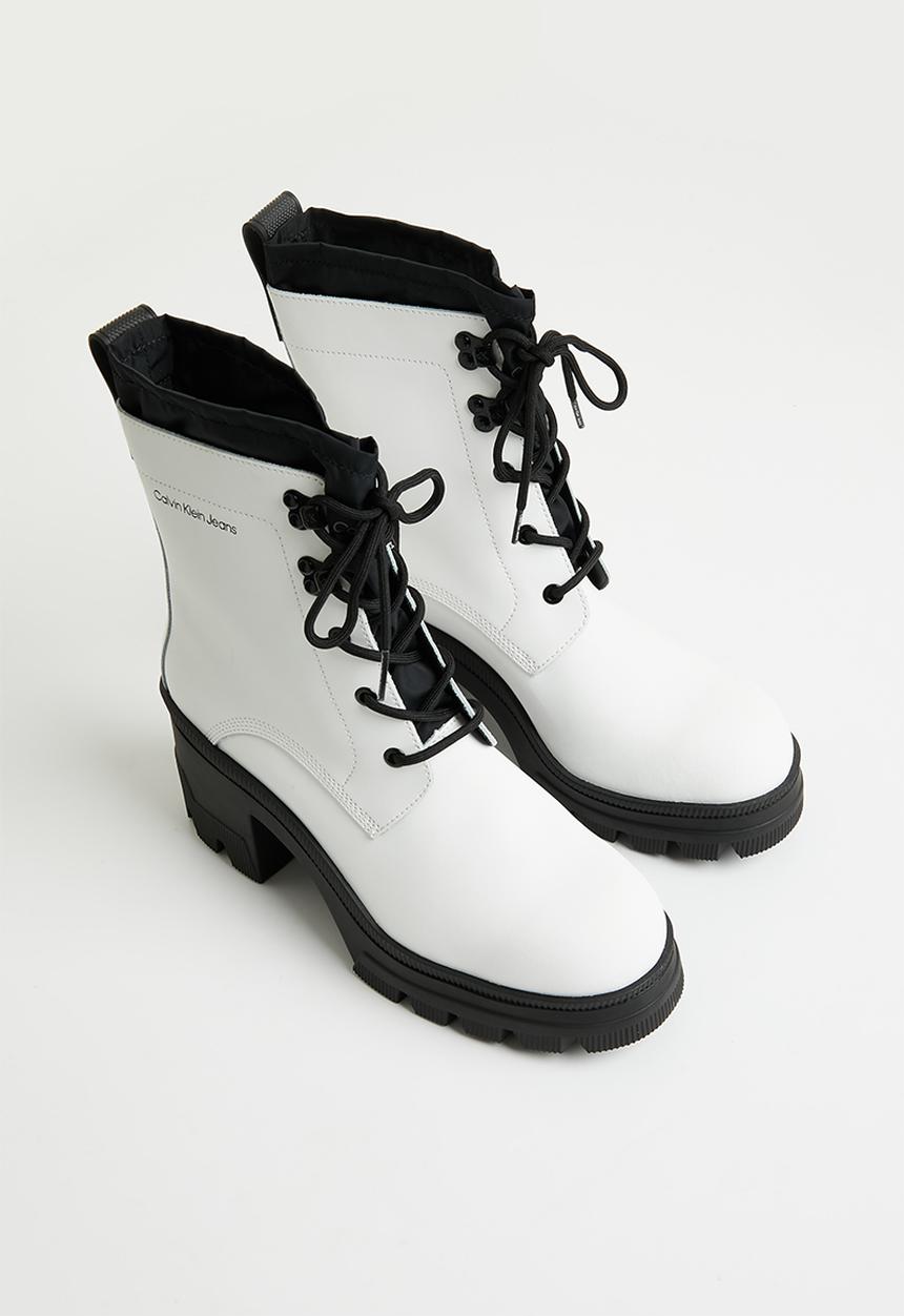 Calvin Klein - Chunky heeled boot laceup - bright white