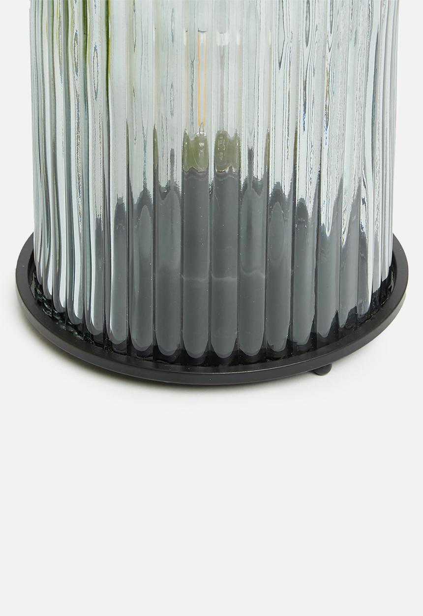 H&S - Ribbed led lantern - grey