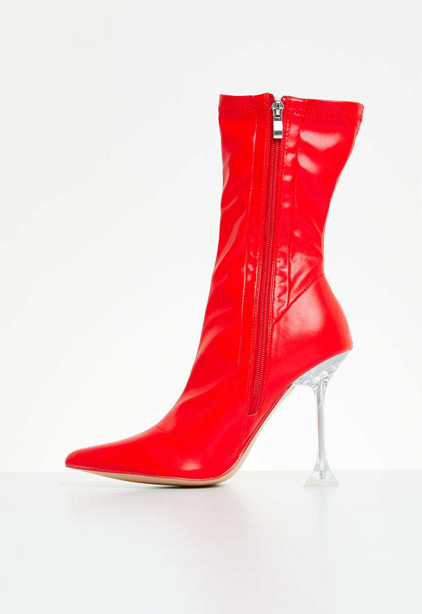 Public Desire - Quinny sock boot - red grain