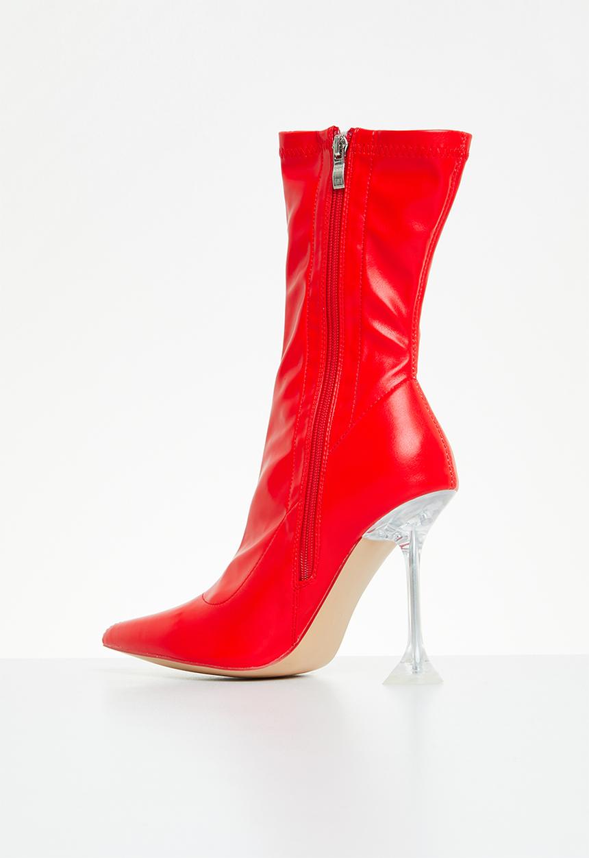 Public Desire - Quinny sock boot - red grain