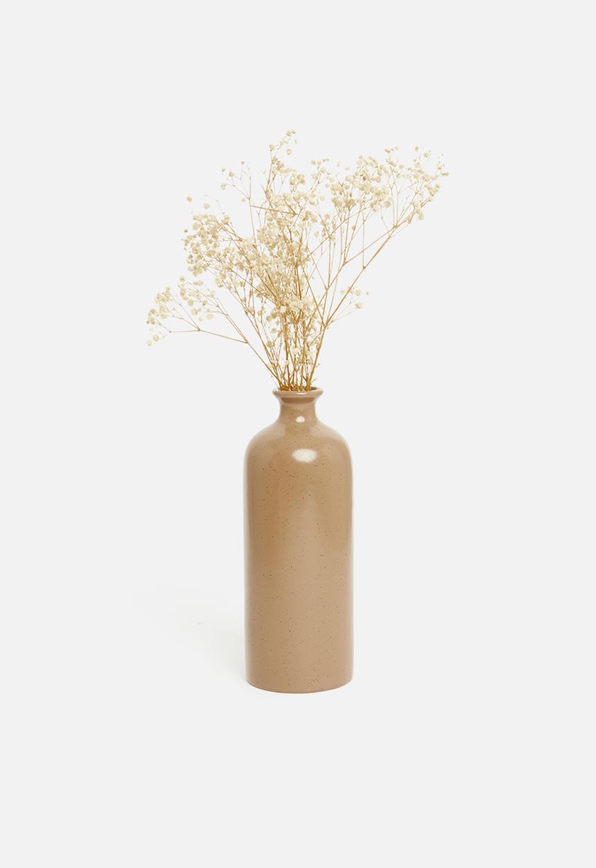 H&S - Flute neck vase - brown