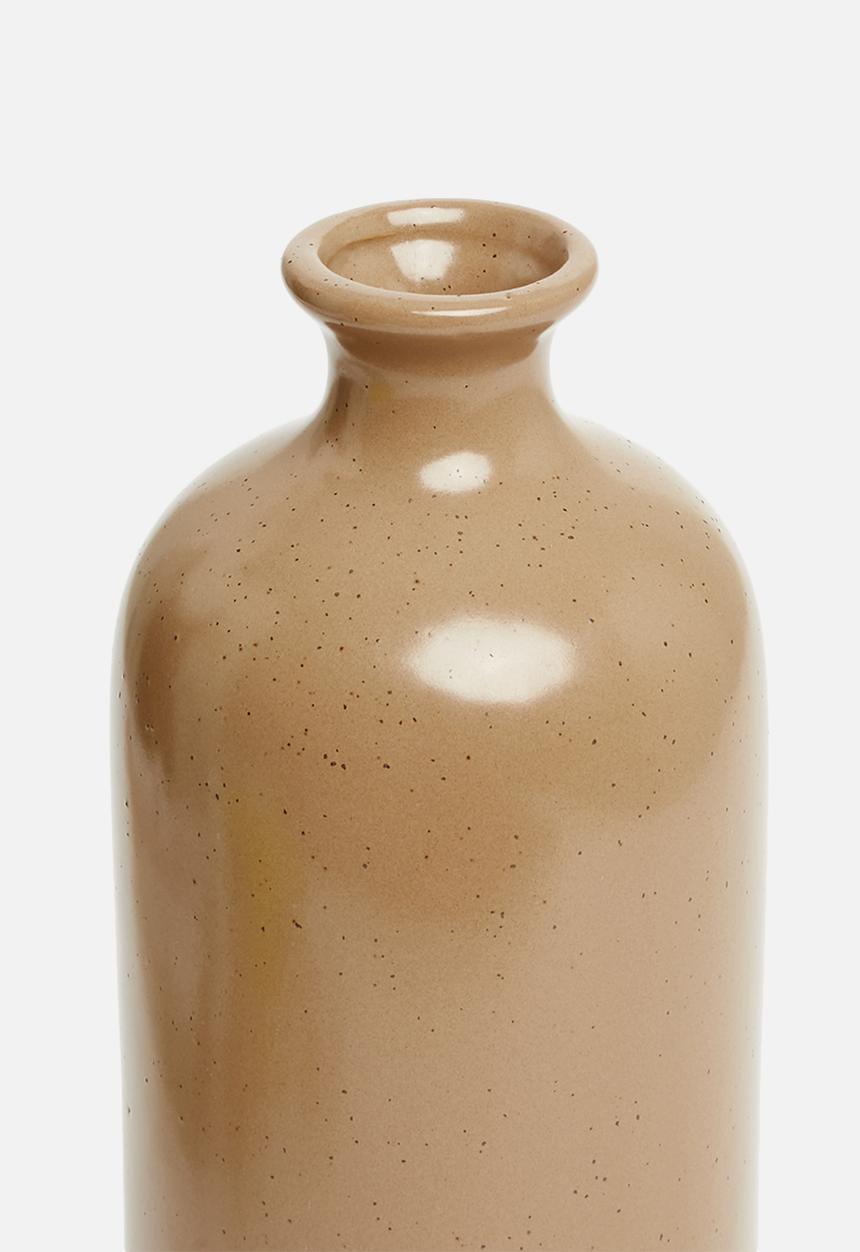 H&S - Flute neck vase - brown