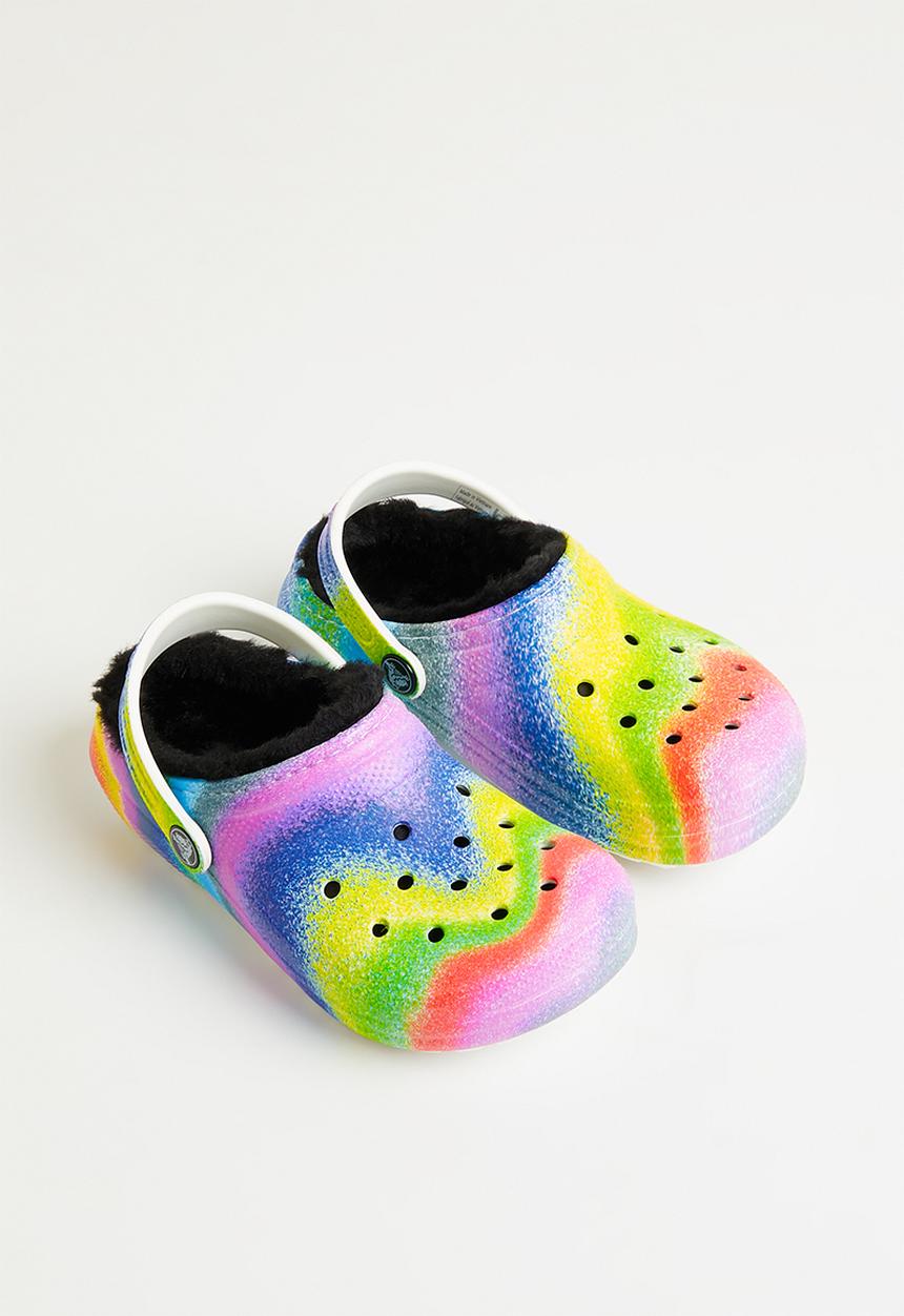 Crocs - Classic lined spray dye clog k - white/multi