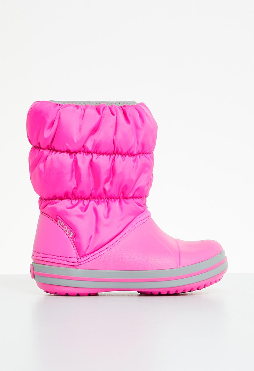 Crocs - Winter puff boot kids - electric pink/light grey