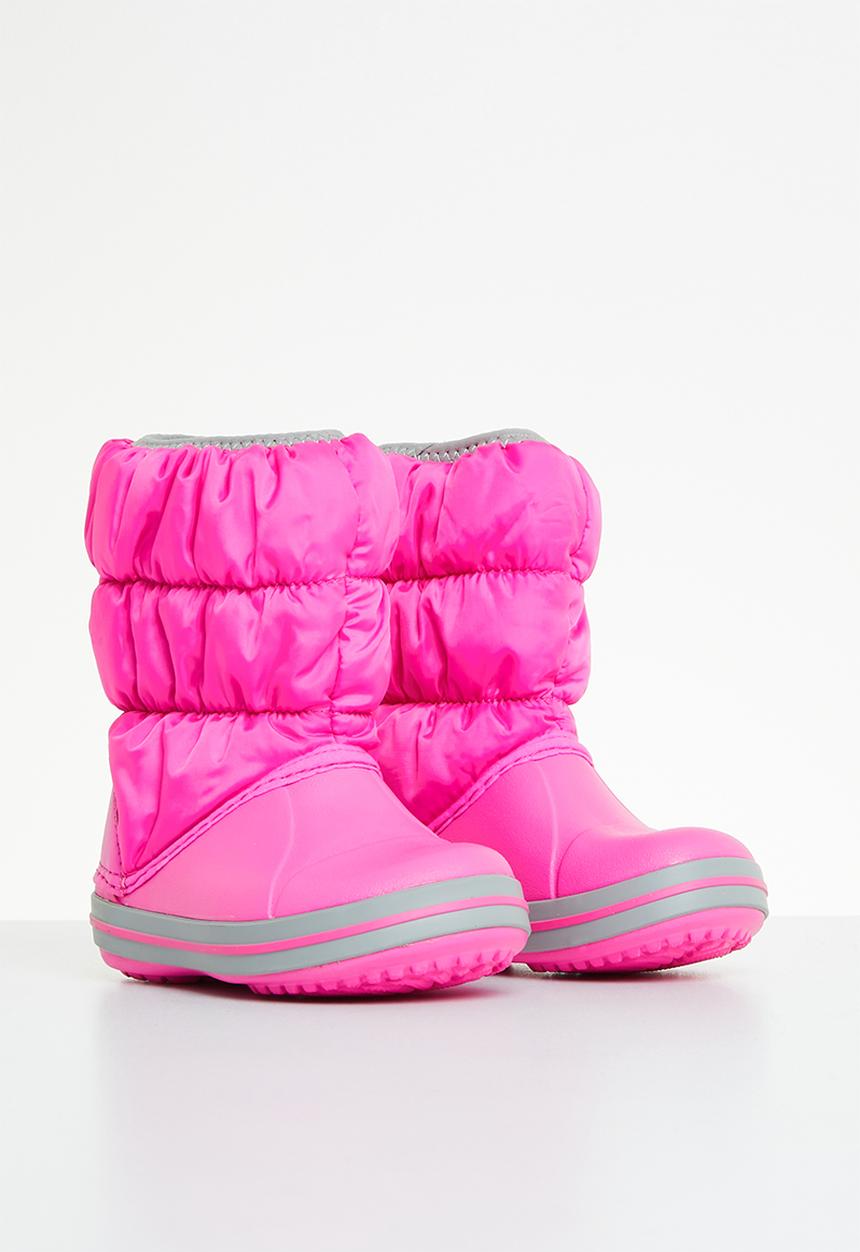 Crocs - Winter puff boot kids - electric pink/light grey