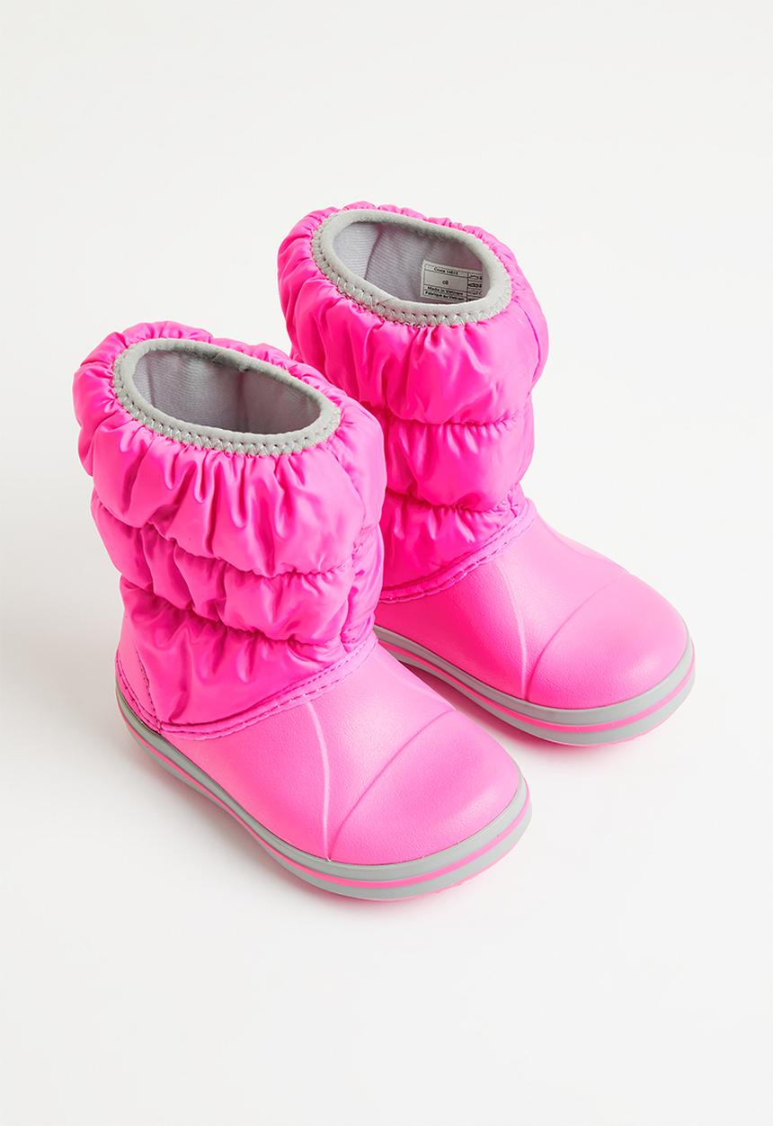 Crocs - Winter puff boot kids - electric pink/light grey