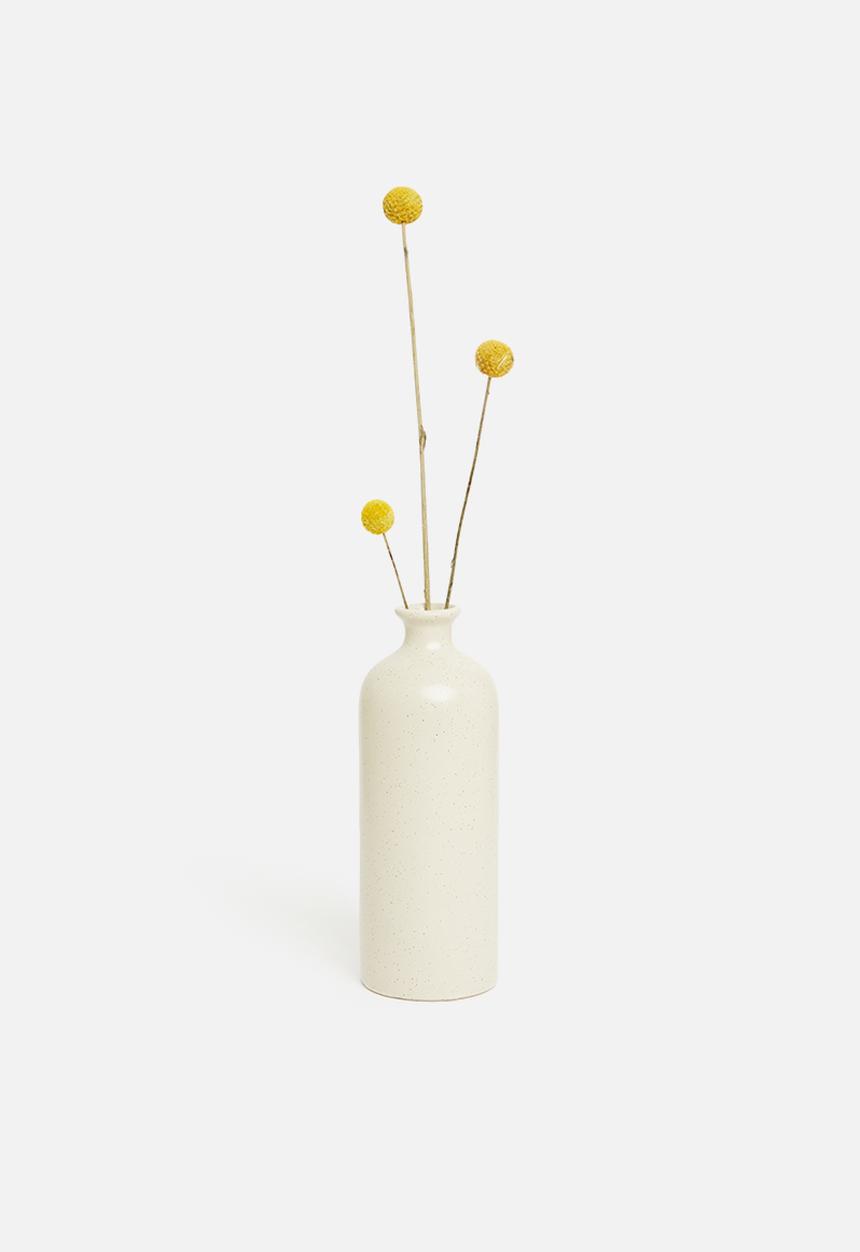 H&S - Flute neck vase - white