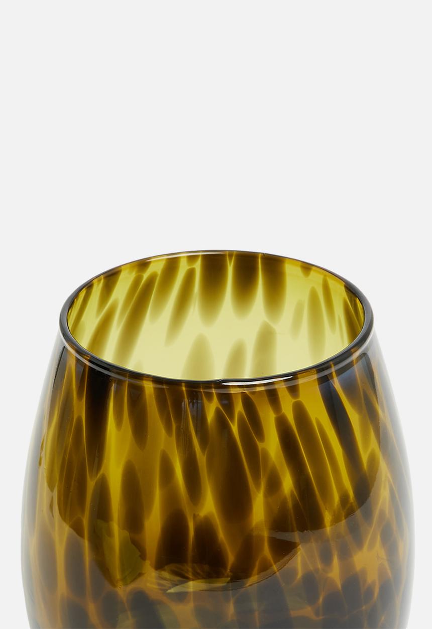 H&S - Mottled glass tealight holder - brown
