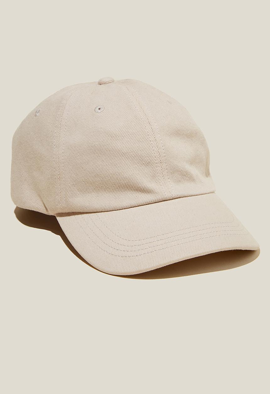 Rubi - Classic dad cap - washed denim & soft taupe