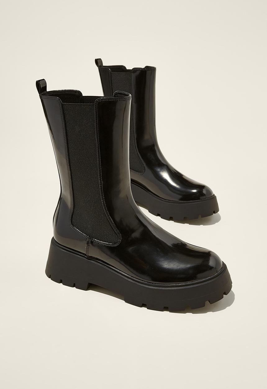 Cotton On - Avery combat chelsea boot - black box vegan leather