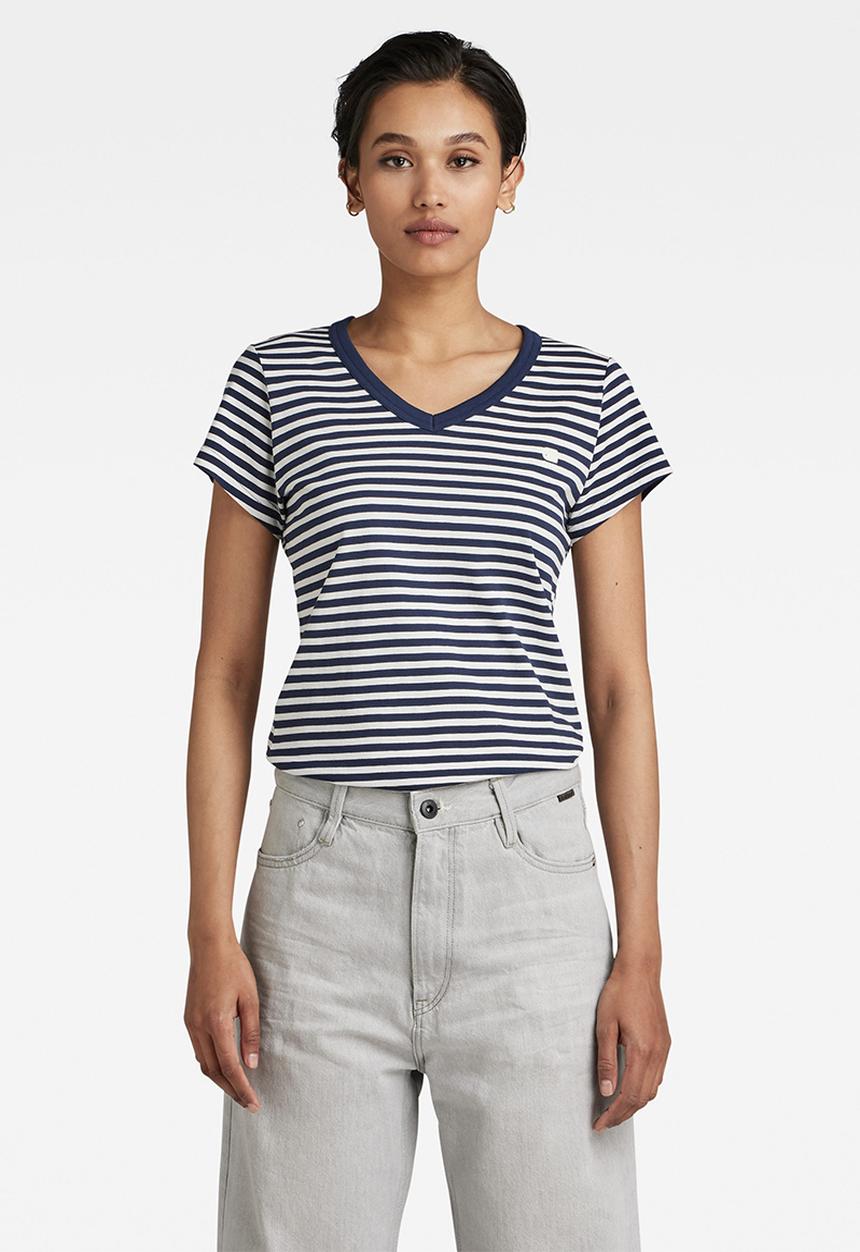G-STAR - Eyben stripe slim v t wmn s\s - sartho blue/milk stripe