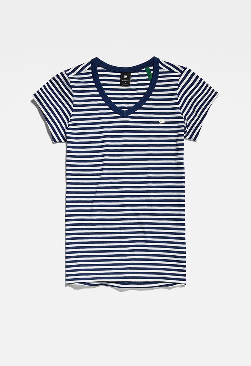 G-STAR - Eyben stripe slim v t wmn s\s - sartho blue/milk stripe