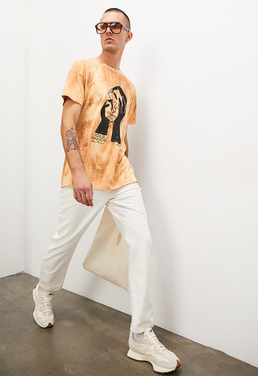 Superbalist - Hands print reg fit crew neck - stone spectra