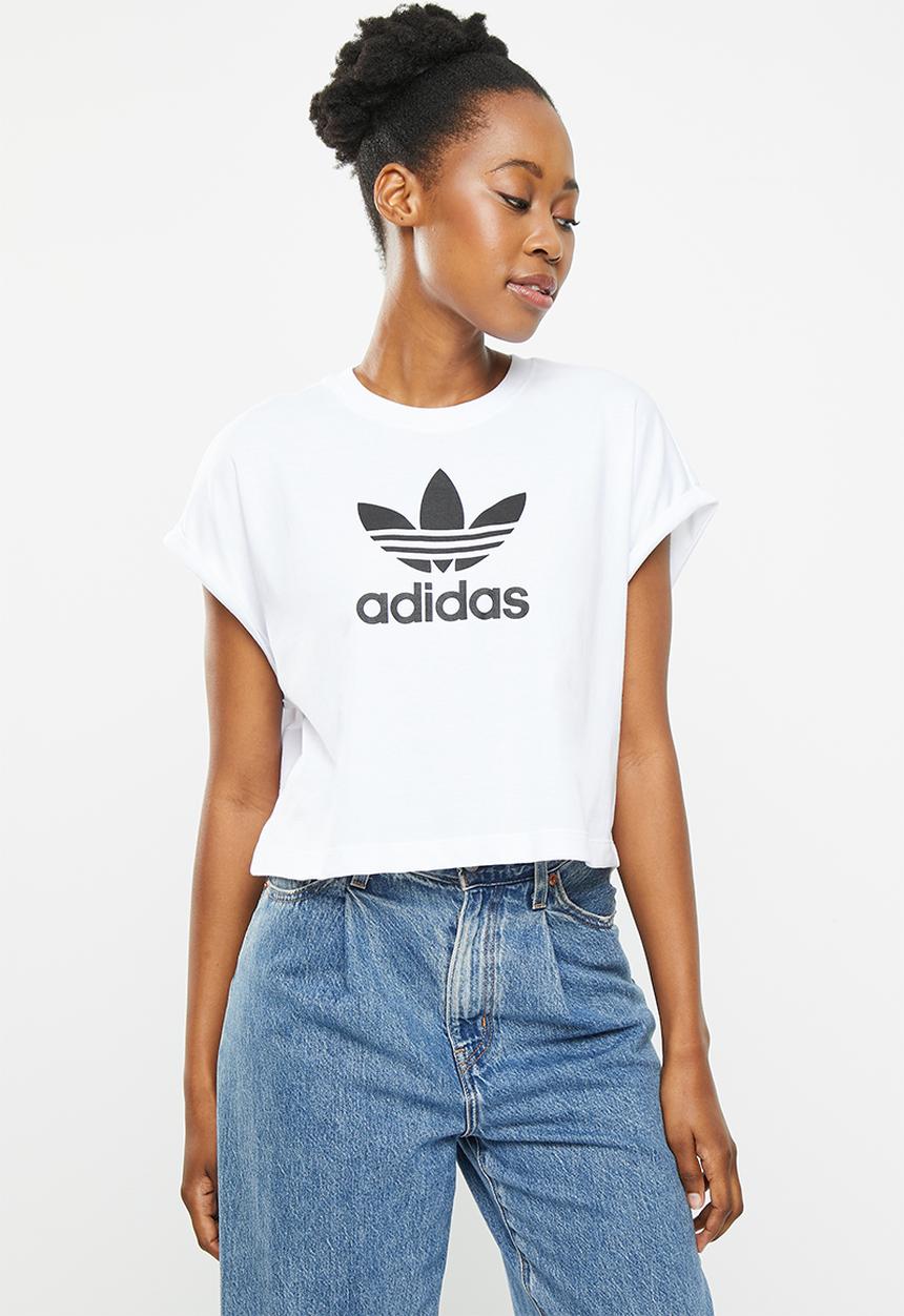 adidas Originals - Crop t lf w - white