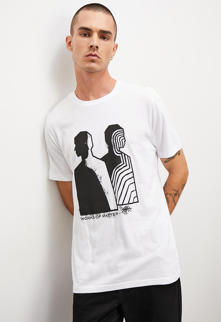 Superbalist - Mirror print reg fit graphic crew neck tee - white